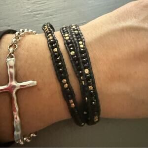 Chan Luu Beaded Black Wrap Bracelet